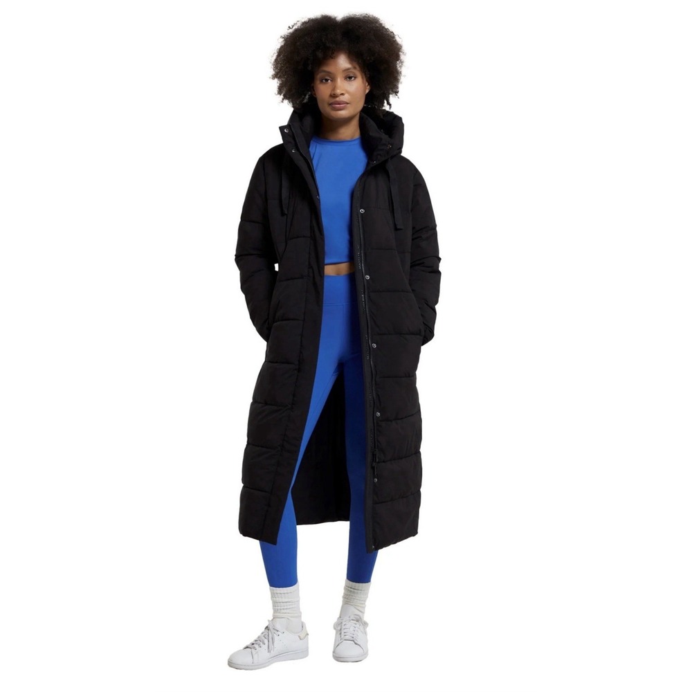 Active People Parka Puffer Long Black Jacket Womens UK 16 US 12 Fits like XL